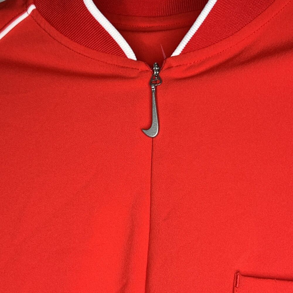 Nike x Jacquemus Red Short Sleeve Mini Body Con Dress Size Medium White Piping - Picture 5 of 14